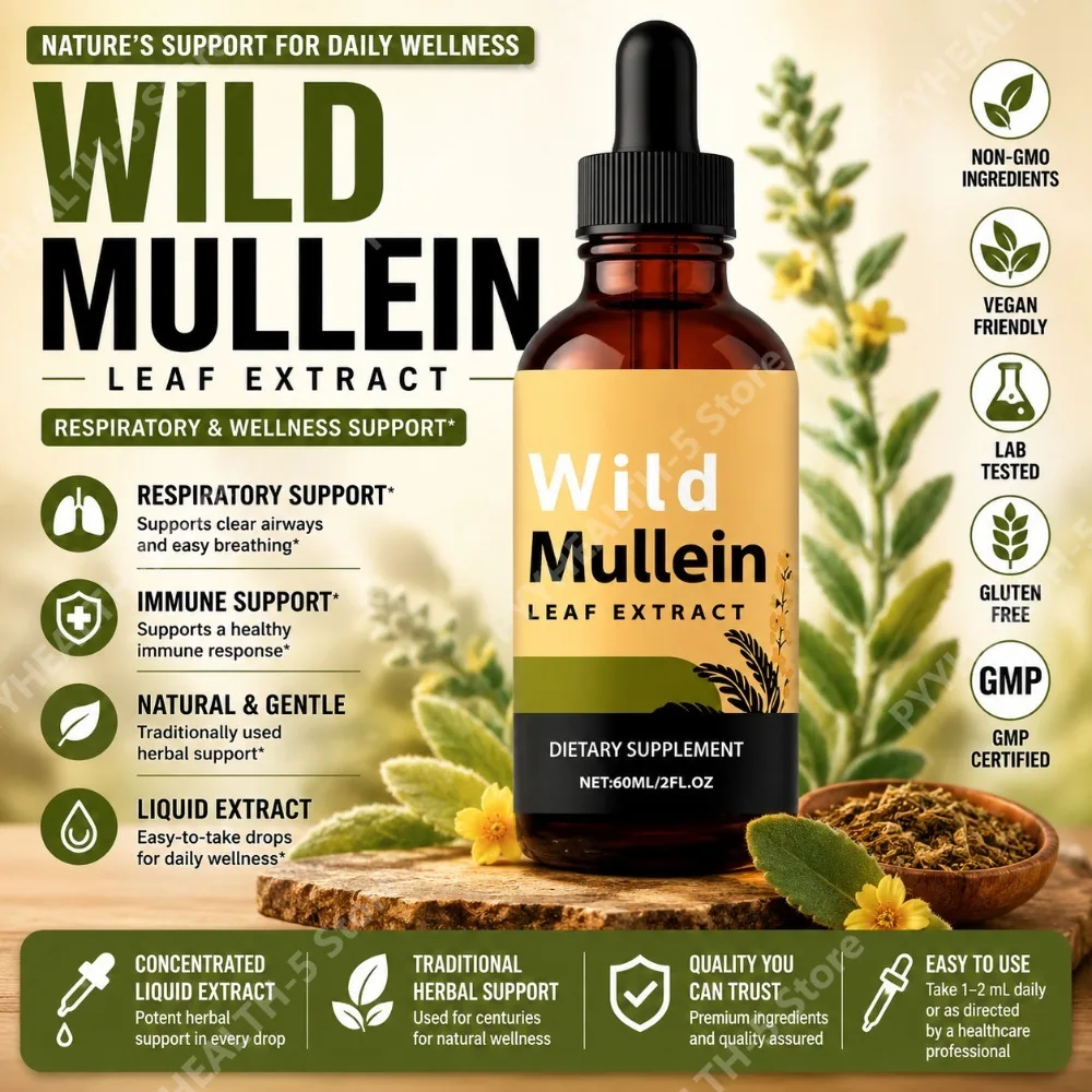 Wild Mullein Leaf Drops with G - огляд і ціна Herbal Wellness Drops