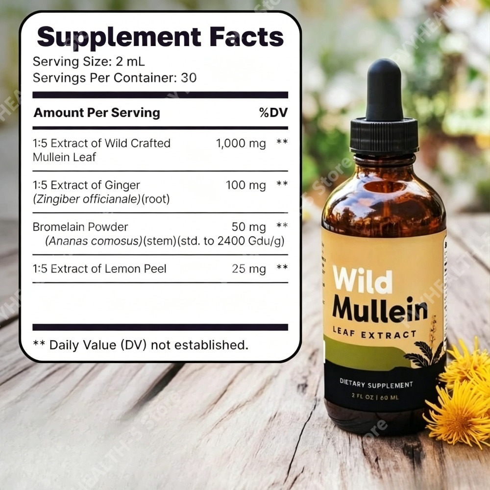 Wild Mullein Leaf Drops with G - огляд і ціна Herbal Wellness Drops