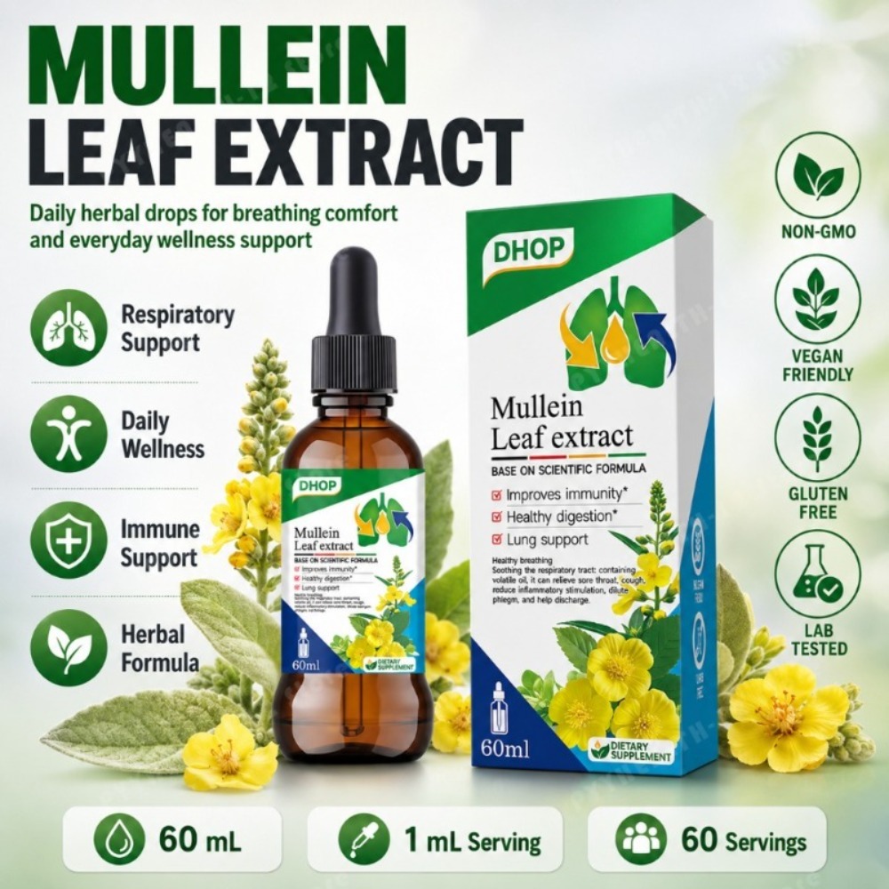 Mullein Leaf Extract Drops 60m - огляд і ціна Herbal Wellness Drops