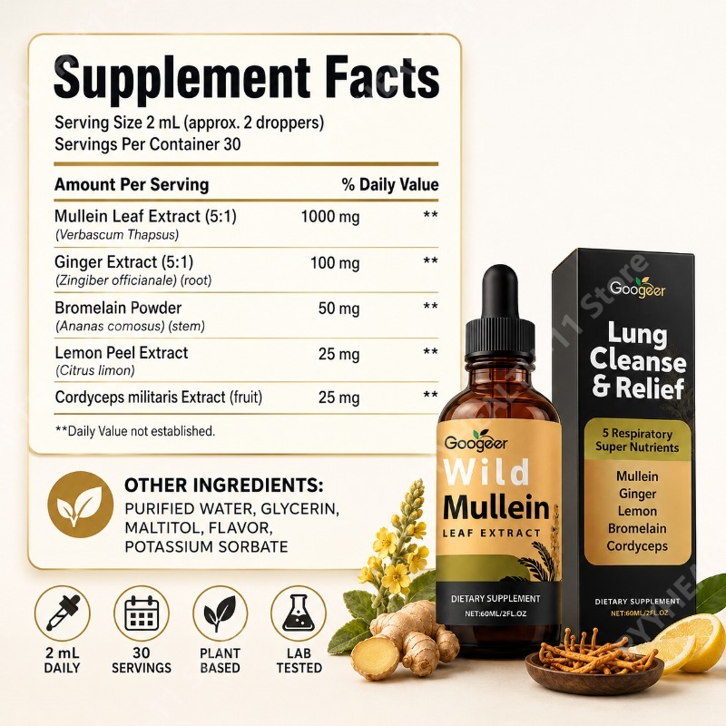 Mullein Liquid Drops Herbal Bl - огляд і ціна Herbal Wellness Drops